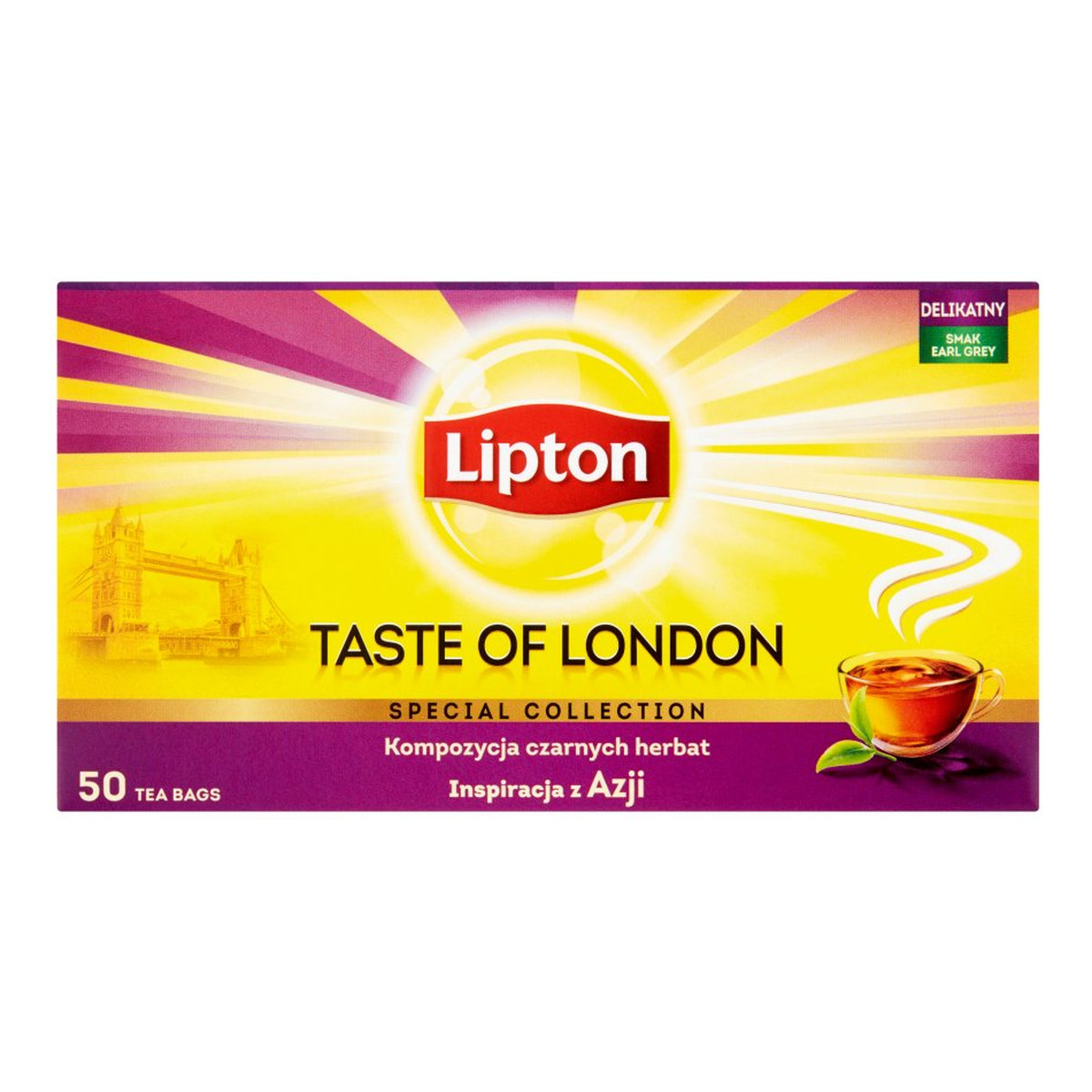 Lipton Taste of London Kompozycja czarnych herbat 50 torebek 100g
