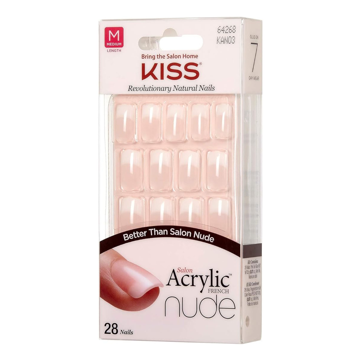 Kiss Salon Acrylic French Nude Sztuczne paznokcie Cashmere (M) 28szt.