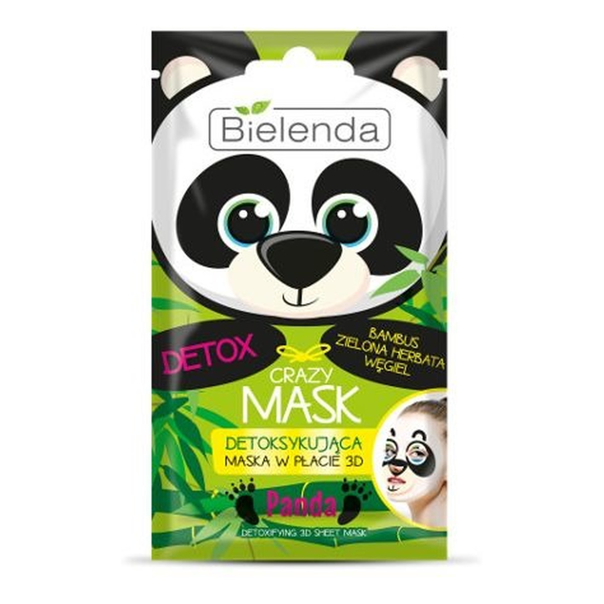 Bielenda Crazy Mask Maska detoksykująca w płacie 3D Panda