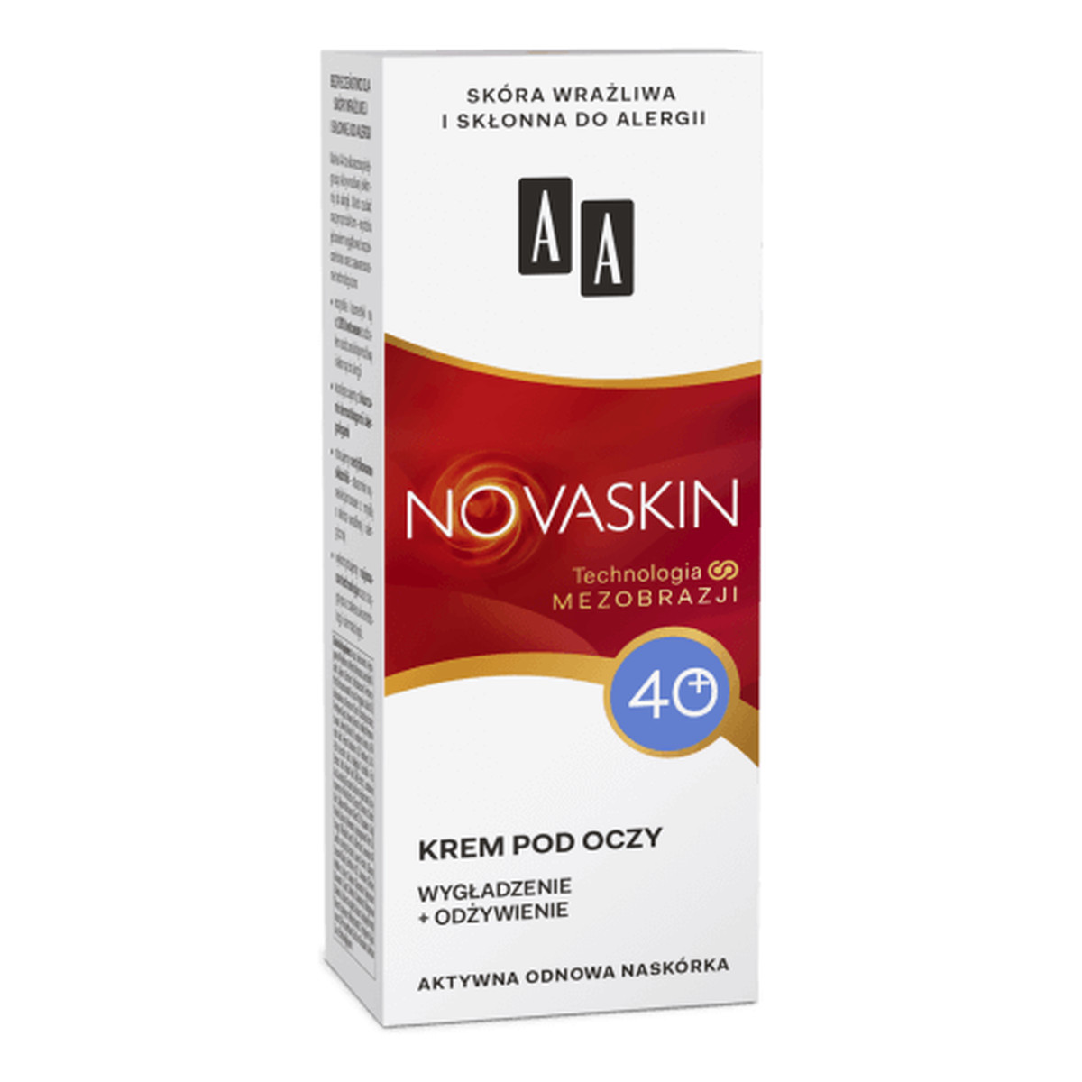 AA Novaskin 40+ Krem pod oczy - wygładzenie + odżywienie, cera dojrzała, 15ml