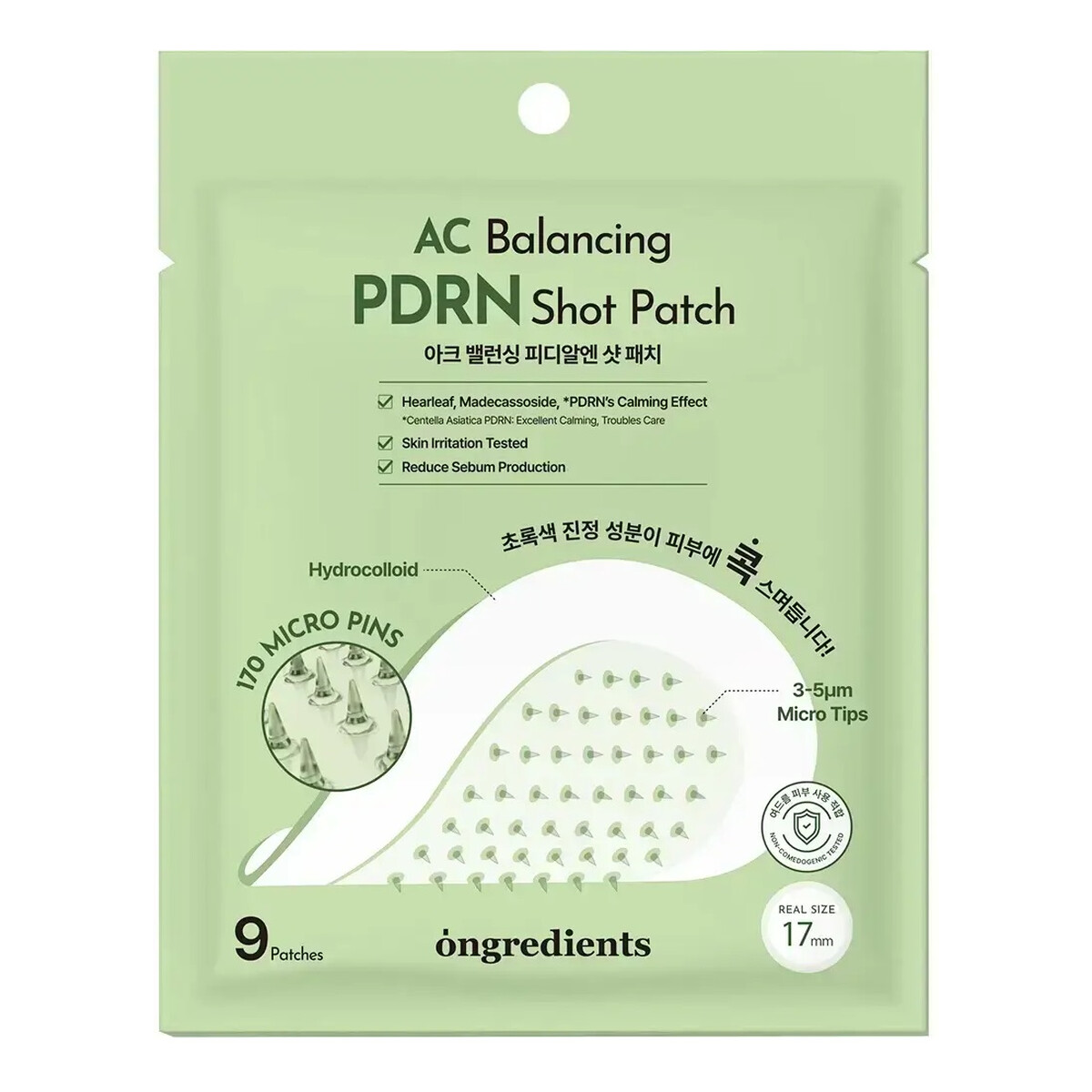 Ongredients Ac balancing pdrn shot patch plastry na wypryski 9szt