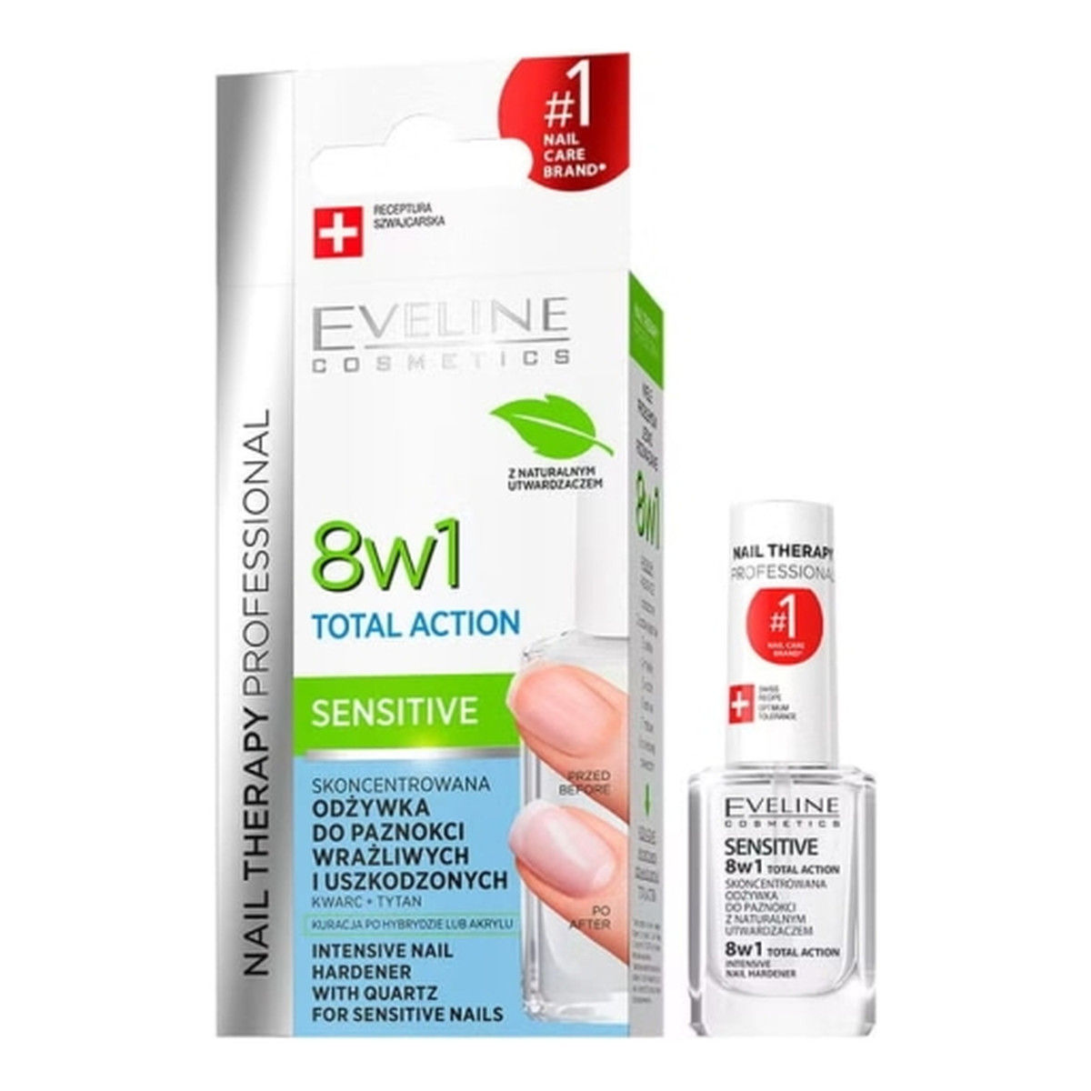Eveline Nail Therapy Lakier odżywka Total Action 8w1 Sensitive 12ml