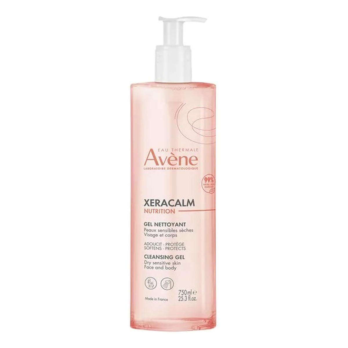 Avene XeraCalm Nutrition Cleansing Gel Żel oczyszczający do twarzy i ciała 750ml