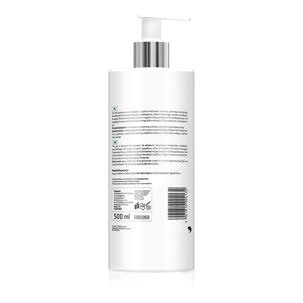 Apis Ultrasound Gel żel do zabiegów z ultradźwiękami 500ml