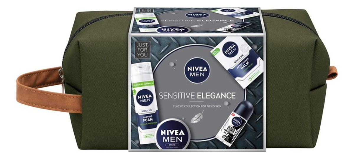 Zestaw prezentowy Sensitive Elegance krem + pianka do golenia + balsam po goleniu + deo roll-on