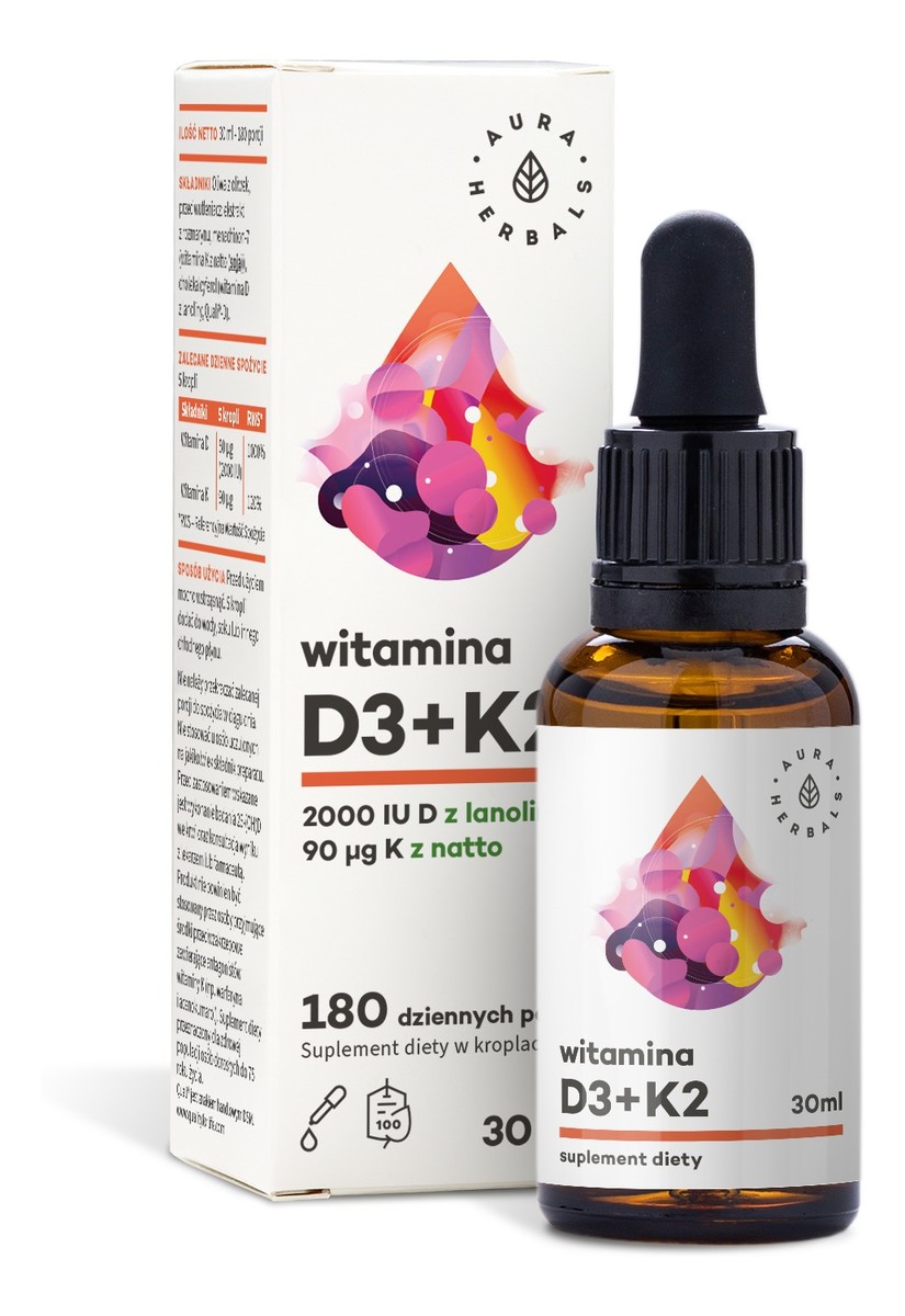 Witamina D3 2000 IU + K2 MK-7 - krople