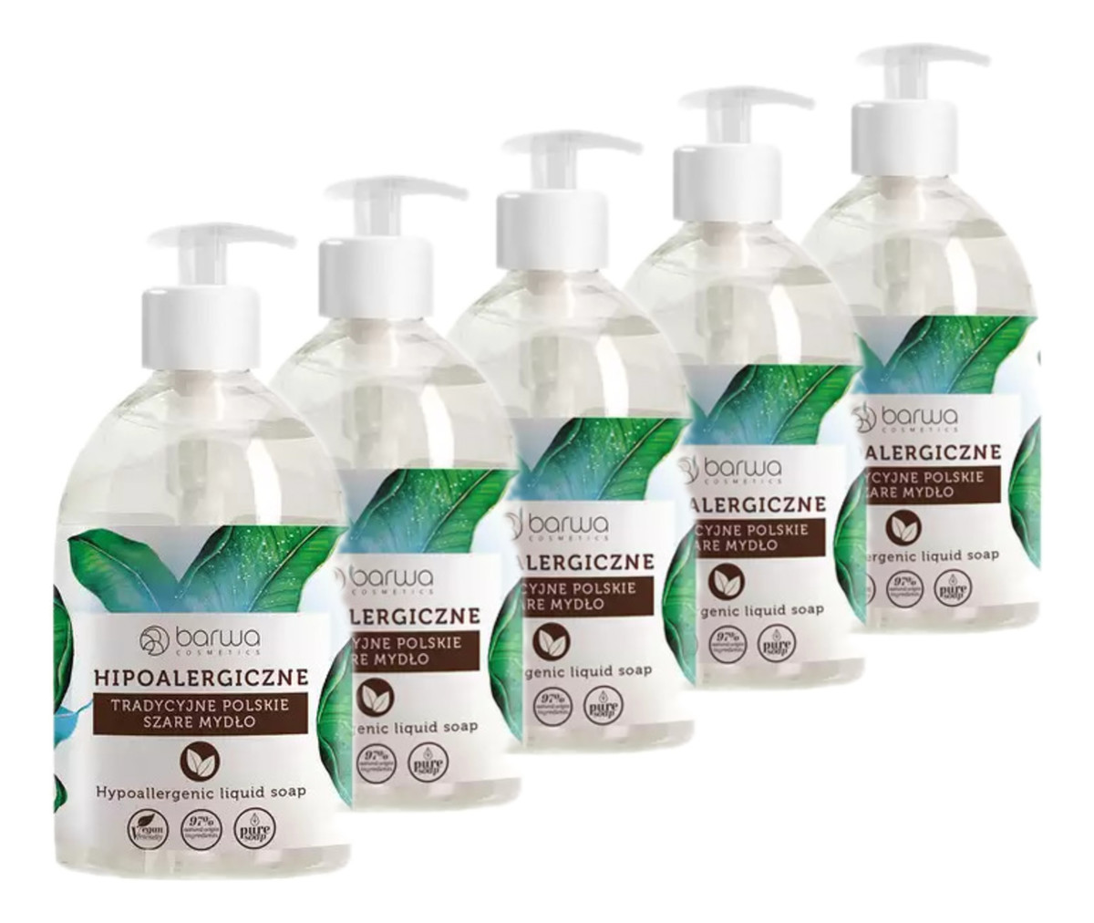 Tradycyjne Polskie Szare Mydło w Płynie 5x500ml