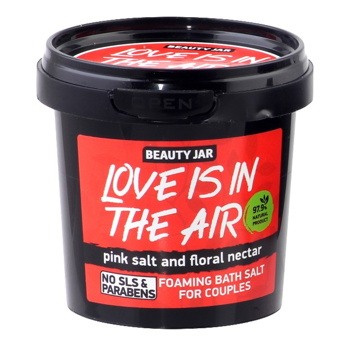 Beauty Jar LOVE IS IN THE AIR Pieniąca się sól do kąpieli dla par sól morska i kwiatowy nektar 200g