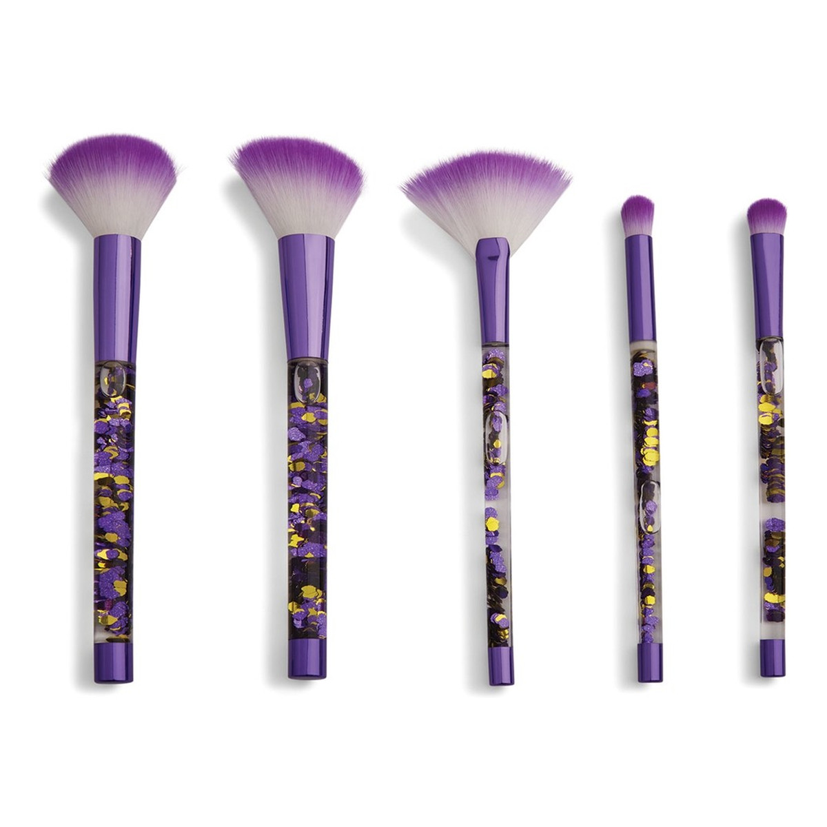 Makeup Revolution I Heart Revolution Zestaw pędzli do makijażu Fortune Seeker Purple Glitter Brush Set