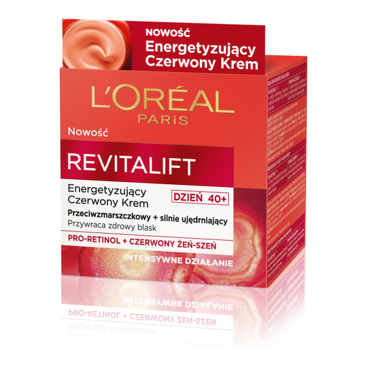 L'Oreal Paris Revitalift Red Cream 40+ energetyzujący czerwony krem na dzień 50ml