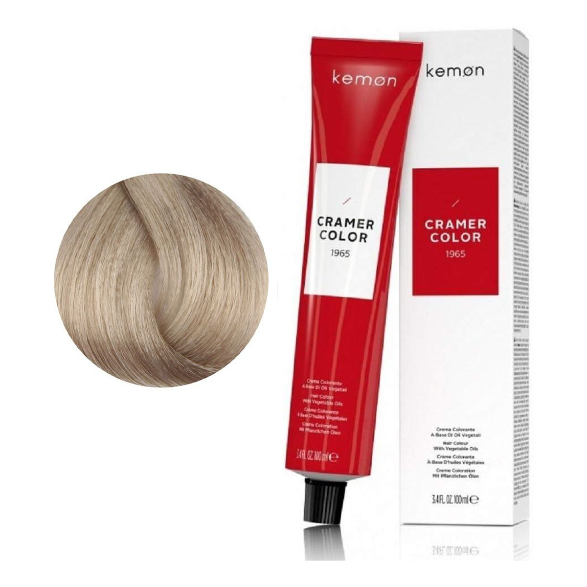 Kemon Cramer Color Kremowa farba do włosów z olejem kokosowym Ash Super Lightener 101 3szt.x100ml