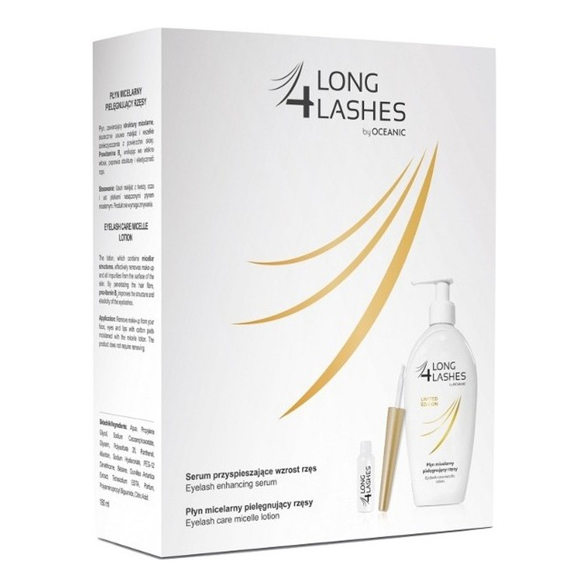AA Long 4 Lashes Zestaw: Serum Przyspieszające Wzrost Rzęs+Płyn Micelarny