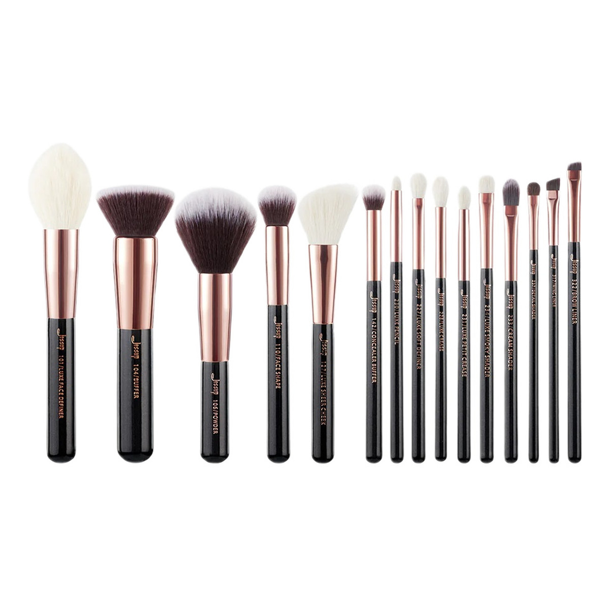 JESSUP Essential Makeup Brush Zestaw pędzli do makijażu black 15szt.