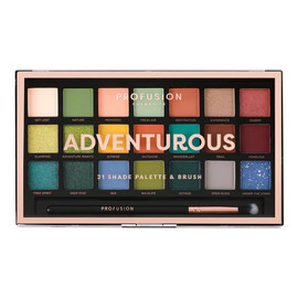 Adventurous eyeshadow palette paleta 21 cieni do powiek z pędzelkiem