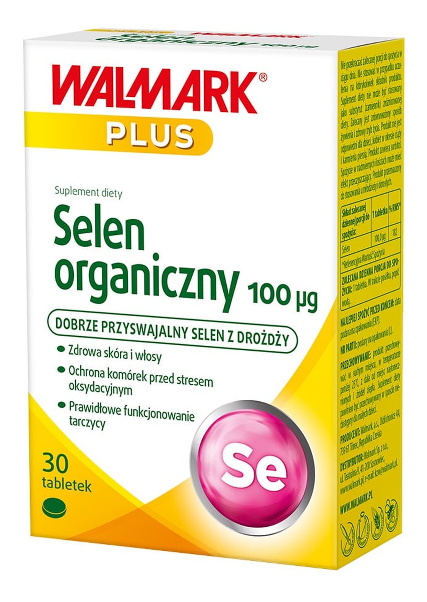 Selen organiczny 100µg suplement diety 30 tabletek