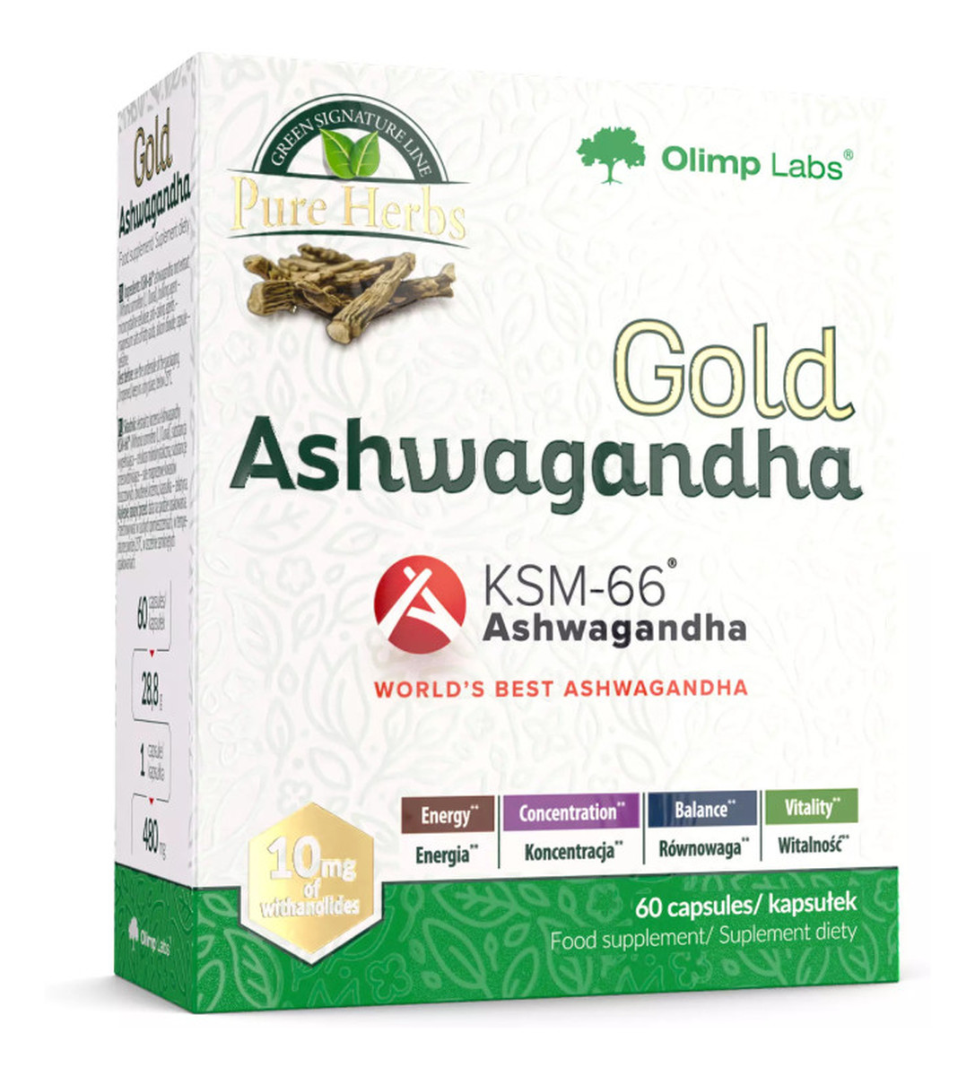 Gold Ashwagandha KSM suplement diety 60 kapsułek