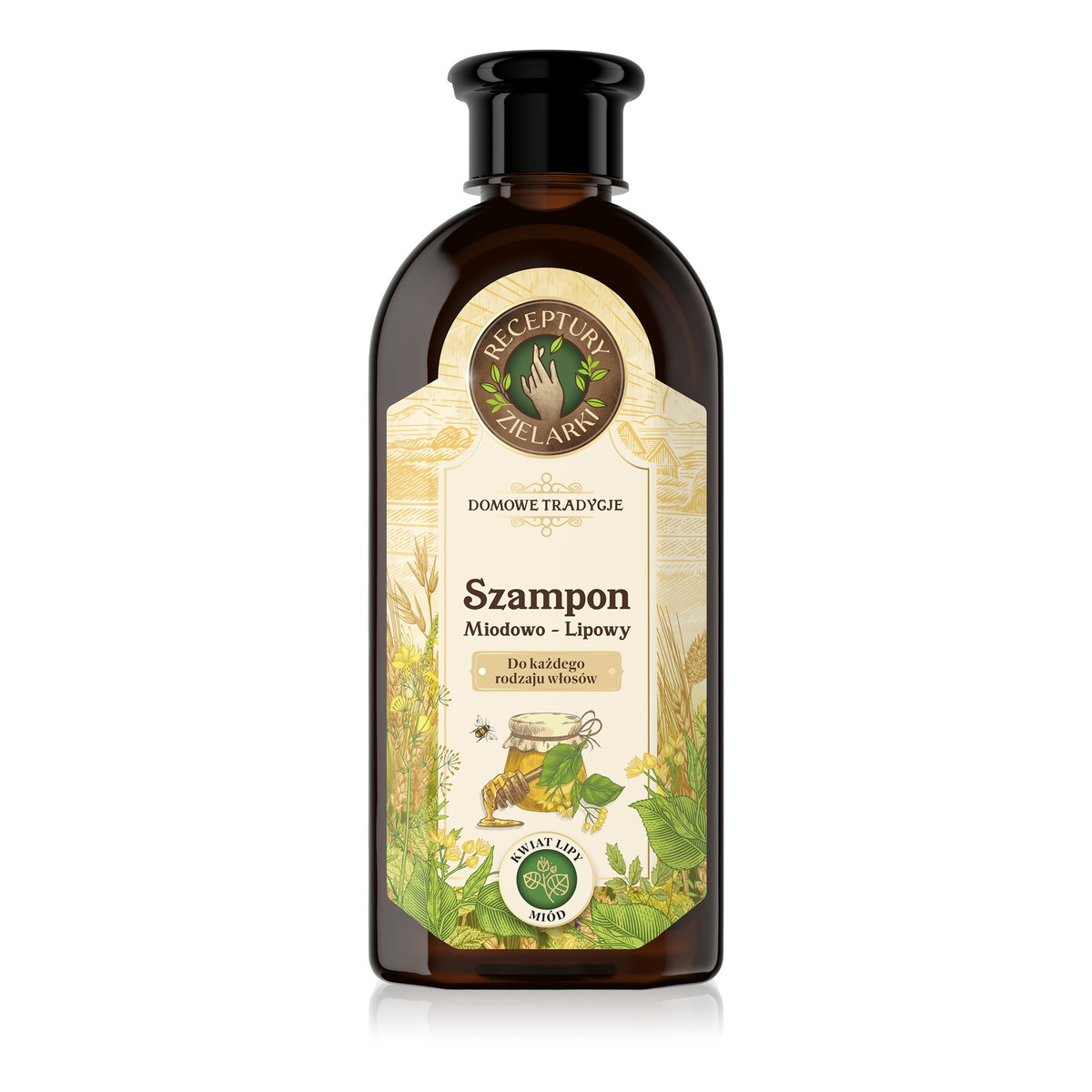 Receptury Zielarki Domowe Tradycje szampon miodowo-lipowy do każdego rodzaju włosów 350ml
