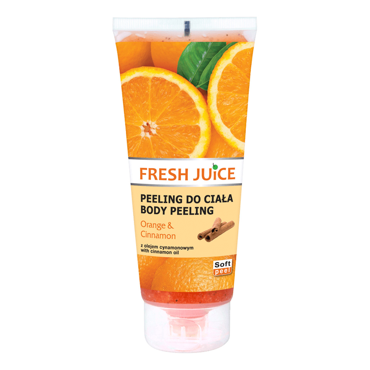 Fresh Juice Orange & Cinnamon Żel peelingujący do ciała z ekstraktem z pomarańczy i olejem cynamonowym 200ml