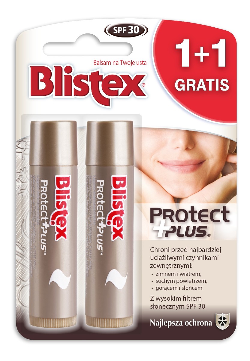 Balsam ochronny do ust Protect Plus 1+1 gratis (4.25g x 2)