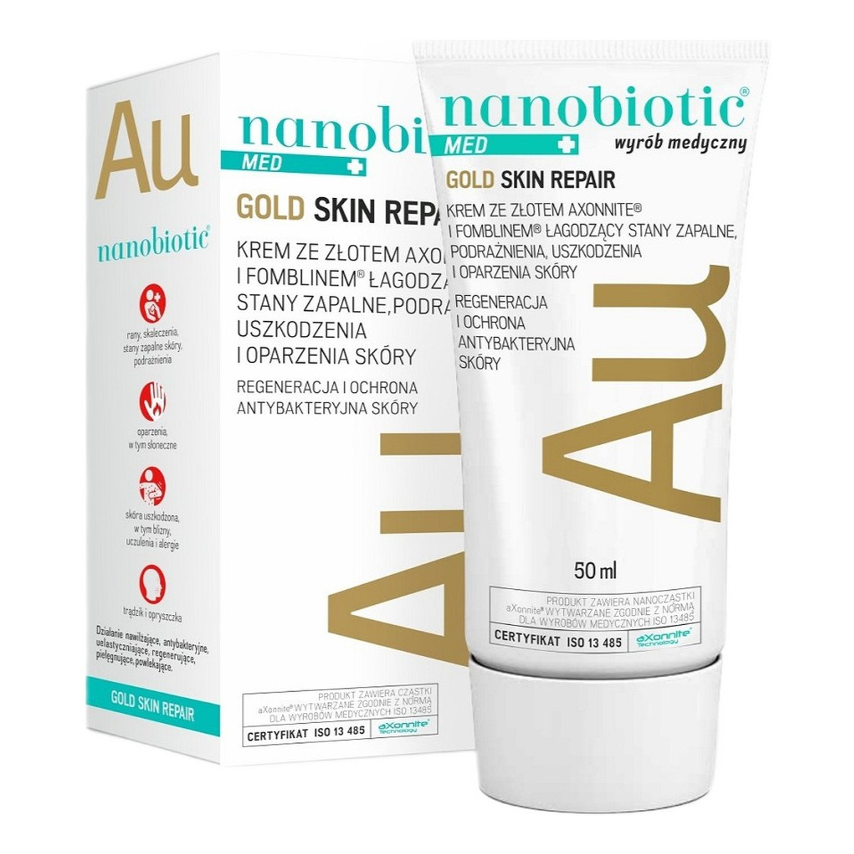 Nanobiotic Med Gold Skin Repair Krem ze złotem axonnite 50ml