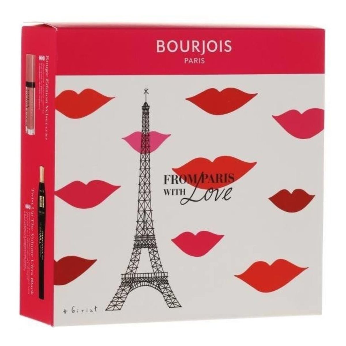 Bourjois From Paris With Love zestaw (Twist Up The Volume tusz do rzęs Ultra Black 8ml + Rouge Edition matowa pomadka do usta 010 7.7ml)