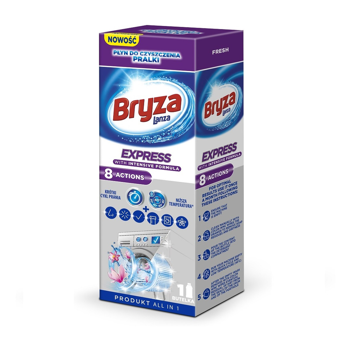 Bryza Lanza express 8 action fresh płyn do czyszczenia pralki 250ml