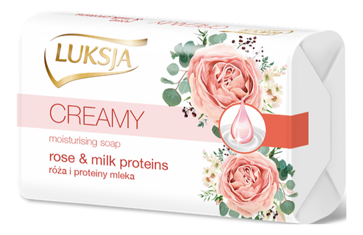 Wygładzające Kremowe Mydło w kostce Róża & Proteiny Mleka