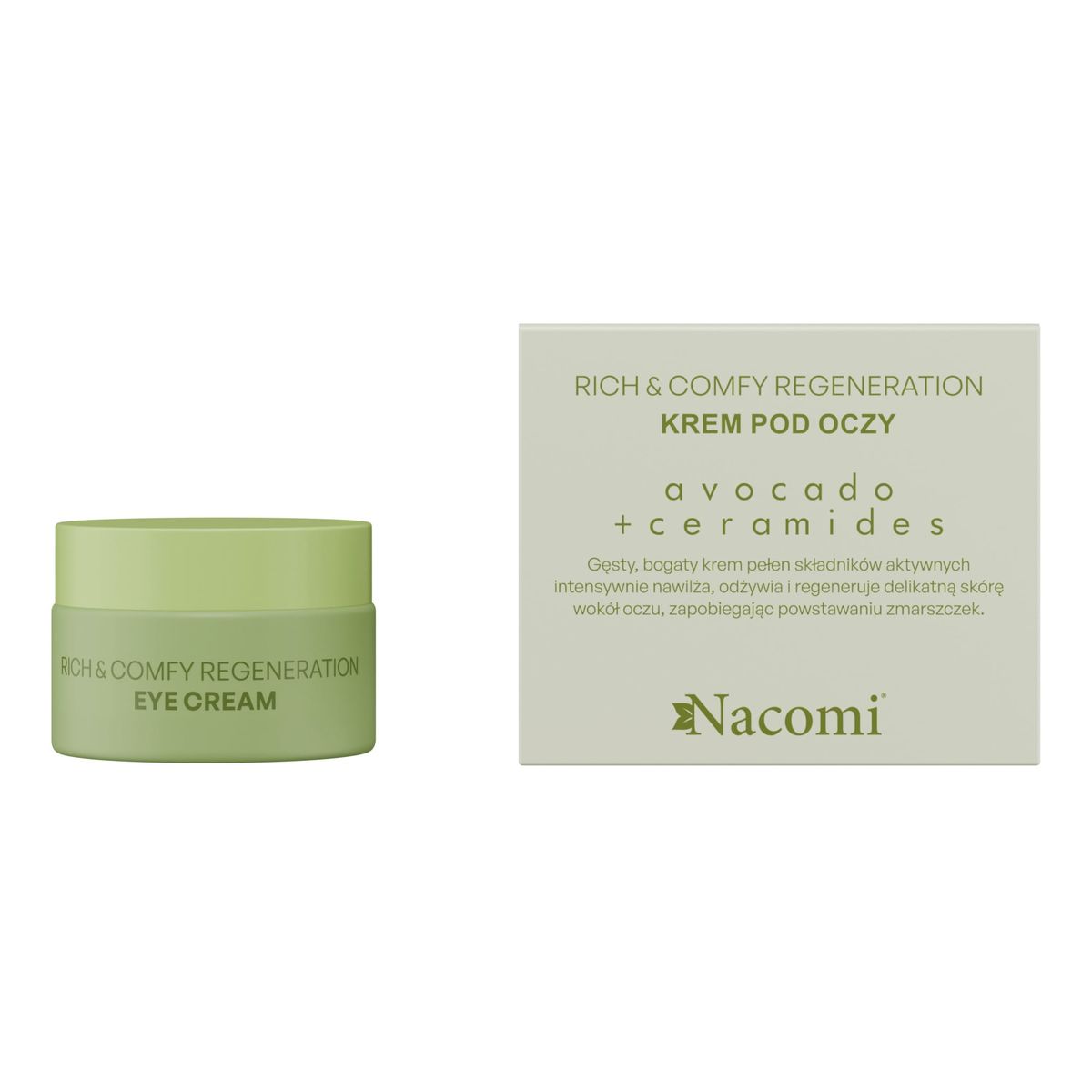 Nacomi Rich&comfy regeneration Avokado Krem pod oczy + Maseczka do twarzy