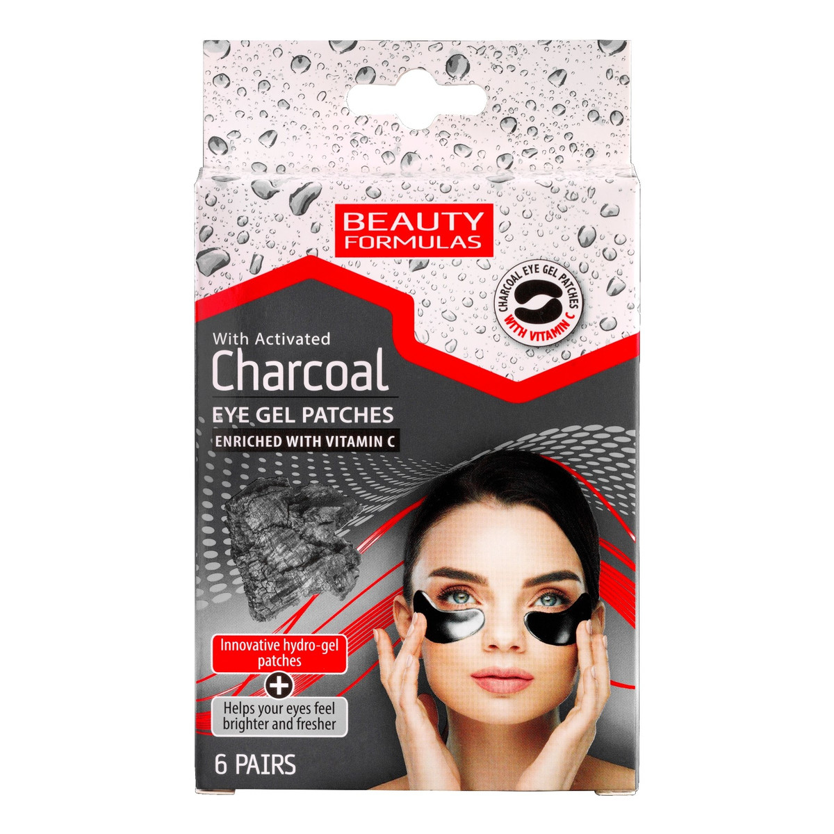 Beauty Formulas Charcoal Żelowe Płatki pod oczy z aktywnym węglem 1op-6 par