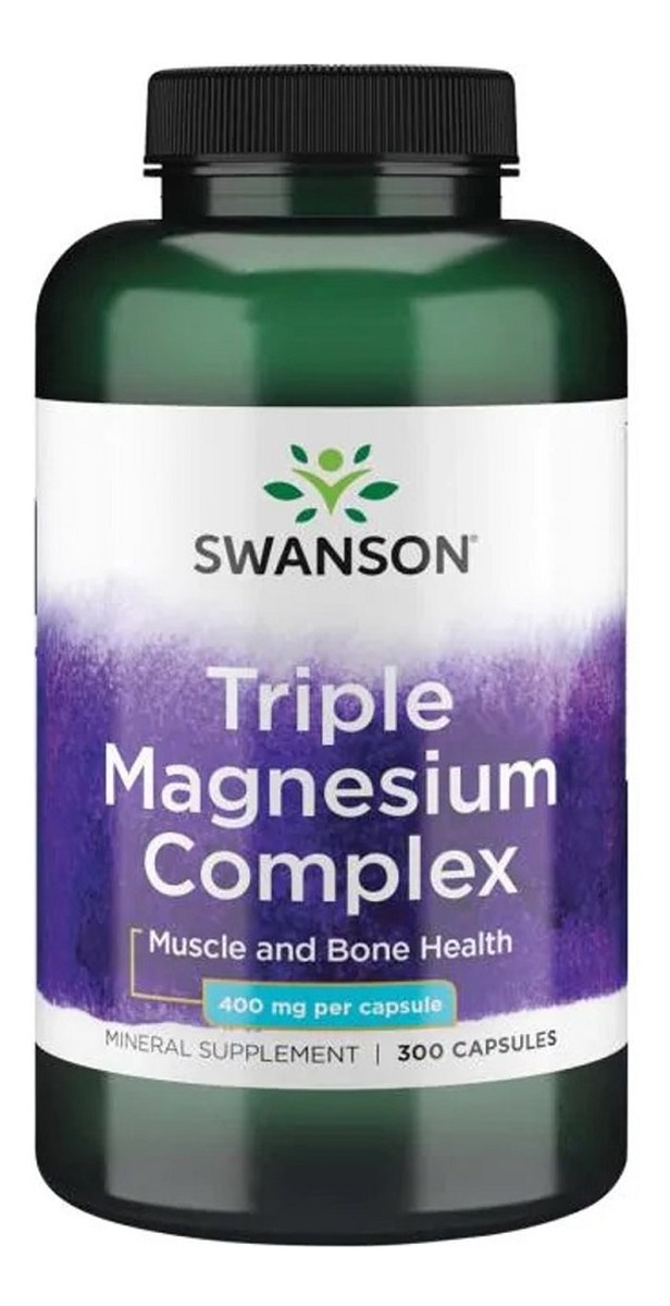 Triple magnesium complex suplement diety wspomagający zdrowie mięśni i kości 300 kapsułek