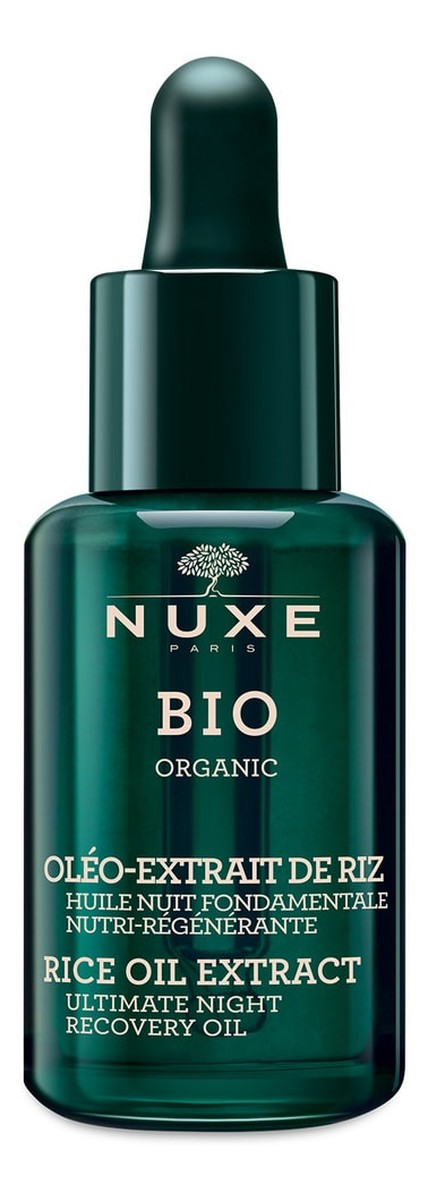 Bio organic regenerujące serum do twarzy na noc z ekstraktem z oleju ryżowego