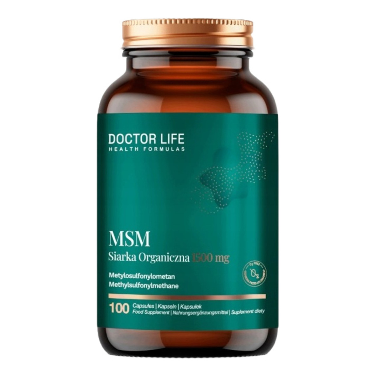 Doctor Life MSM Siarka Organiczna 1400mg suplement diety 100 Kapsułek