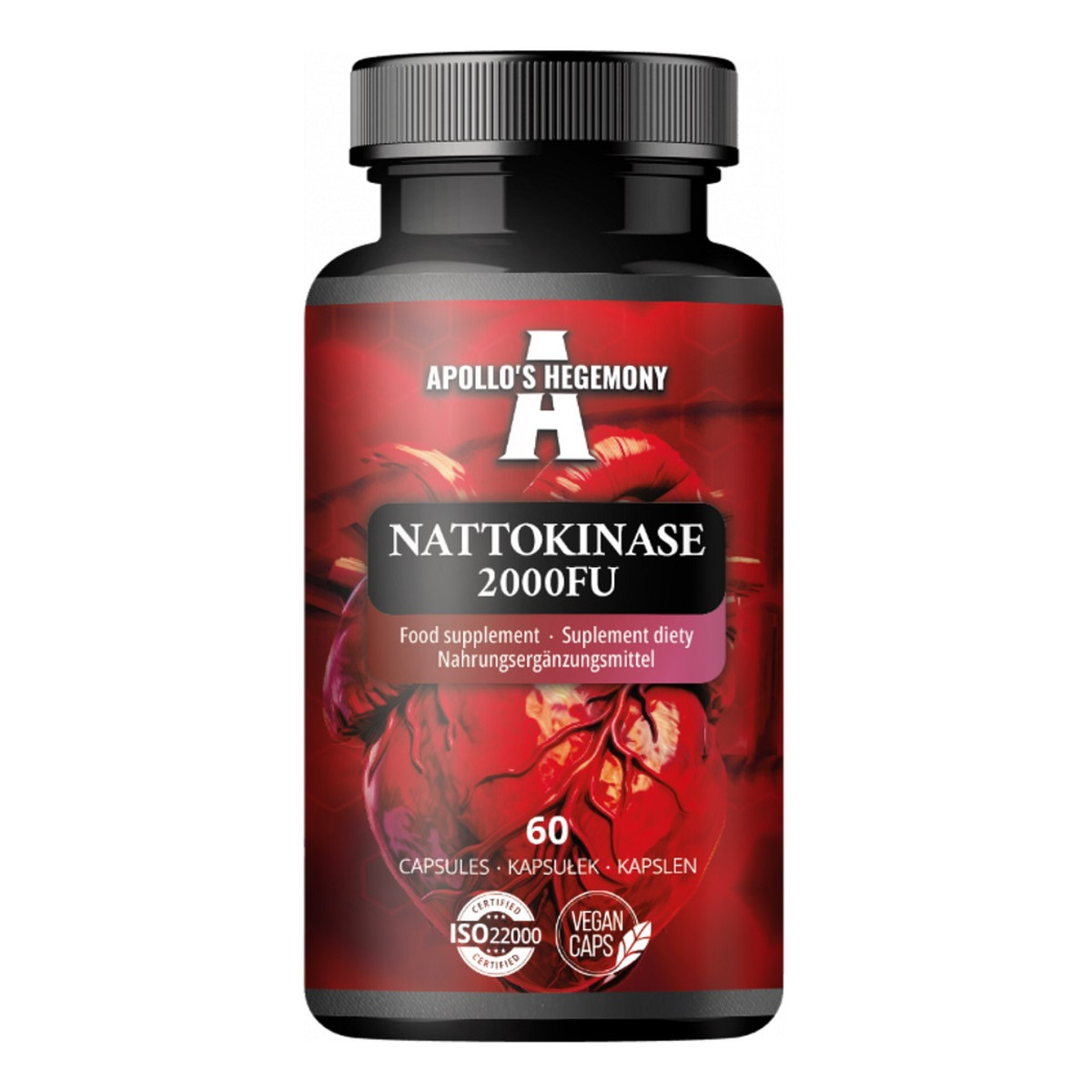 Apollo's Hegemony Nattokinase 2000FU suplement diety 60 Kapsułek