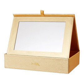 Makeup organizer box szkatułka z lusterkiem gold