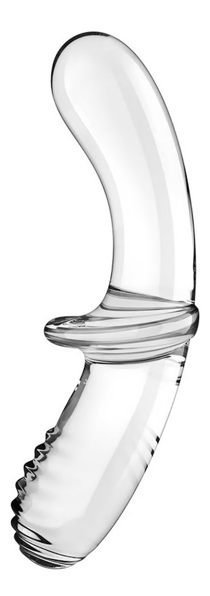Double crystal dildo szklane transparent
