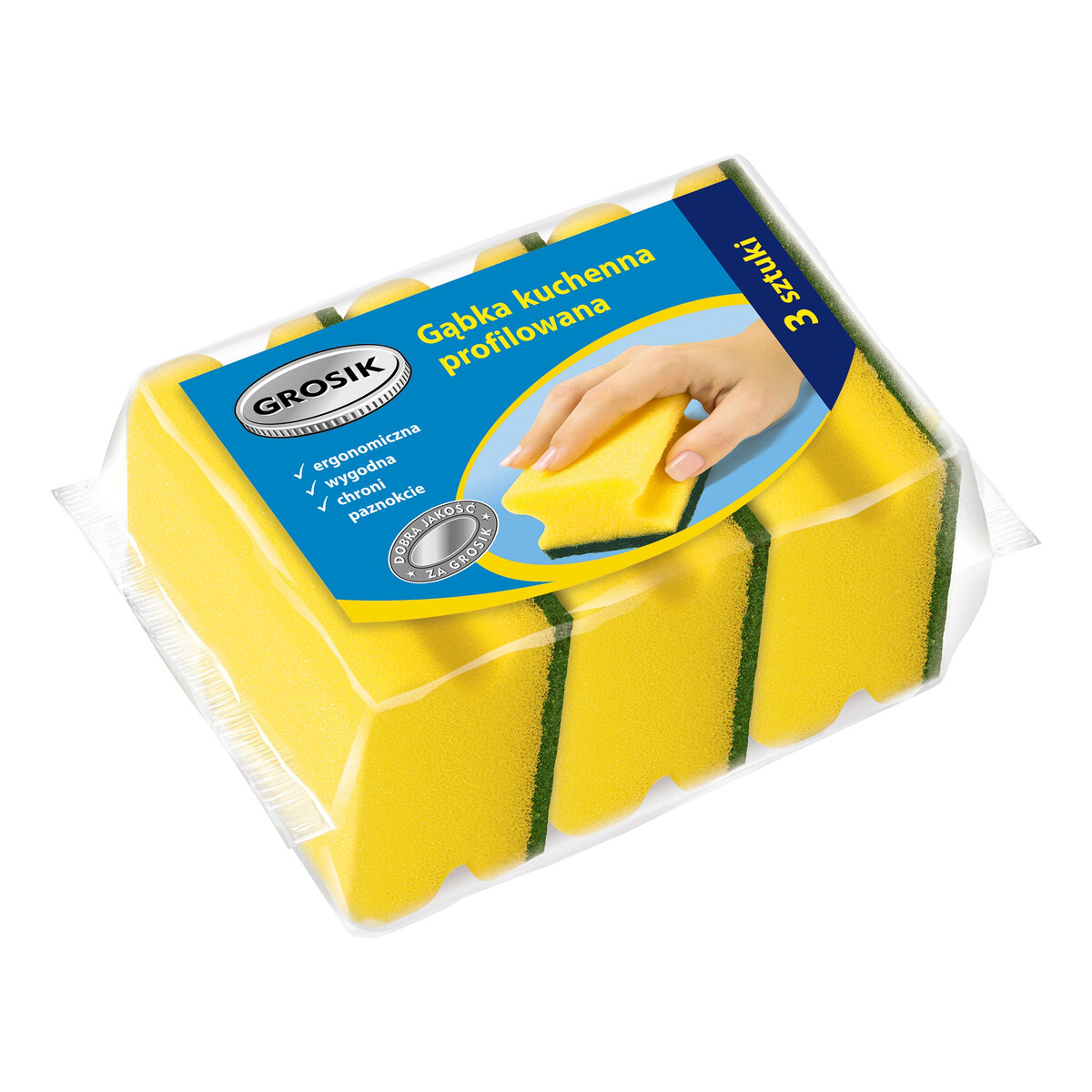 Grosik gąbka kuchenna profilowana 3szt