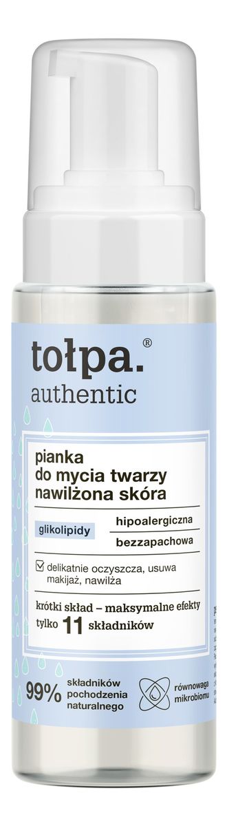 Authentic pianka do mycia twarzy-nawilżona skóra