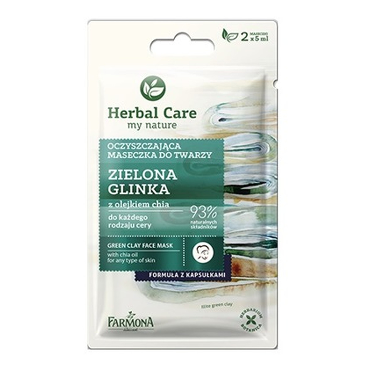 Farmona Herbal Care Oczyszczająca maseczka z zieloną glinką i olejkiem chia