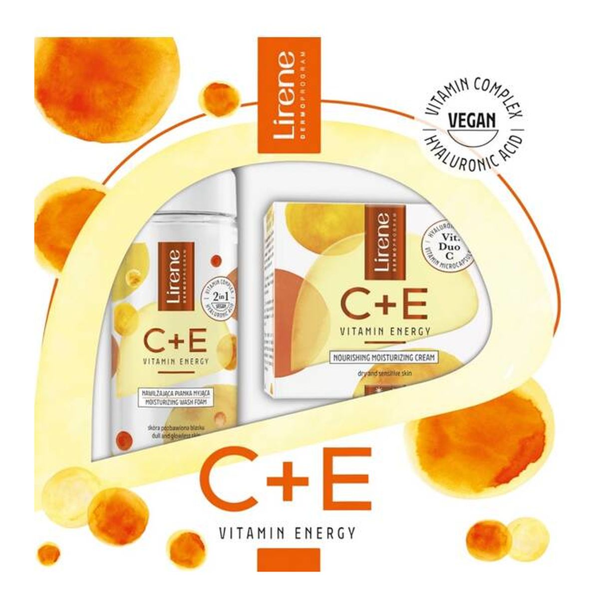 Lirene C + R Vitamin Energy Zestaw Krem głęboko nawilżający + Pianka myjąca
