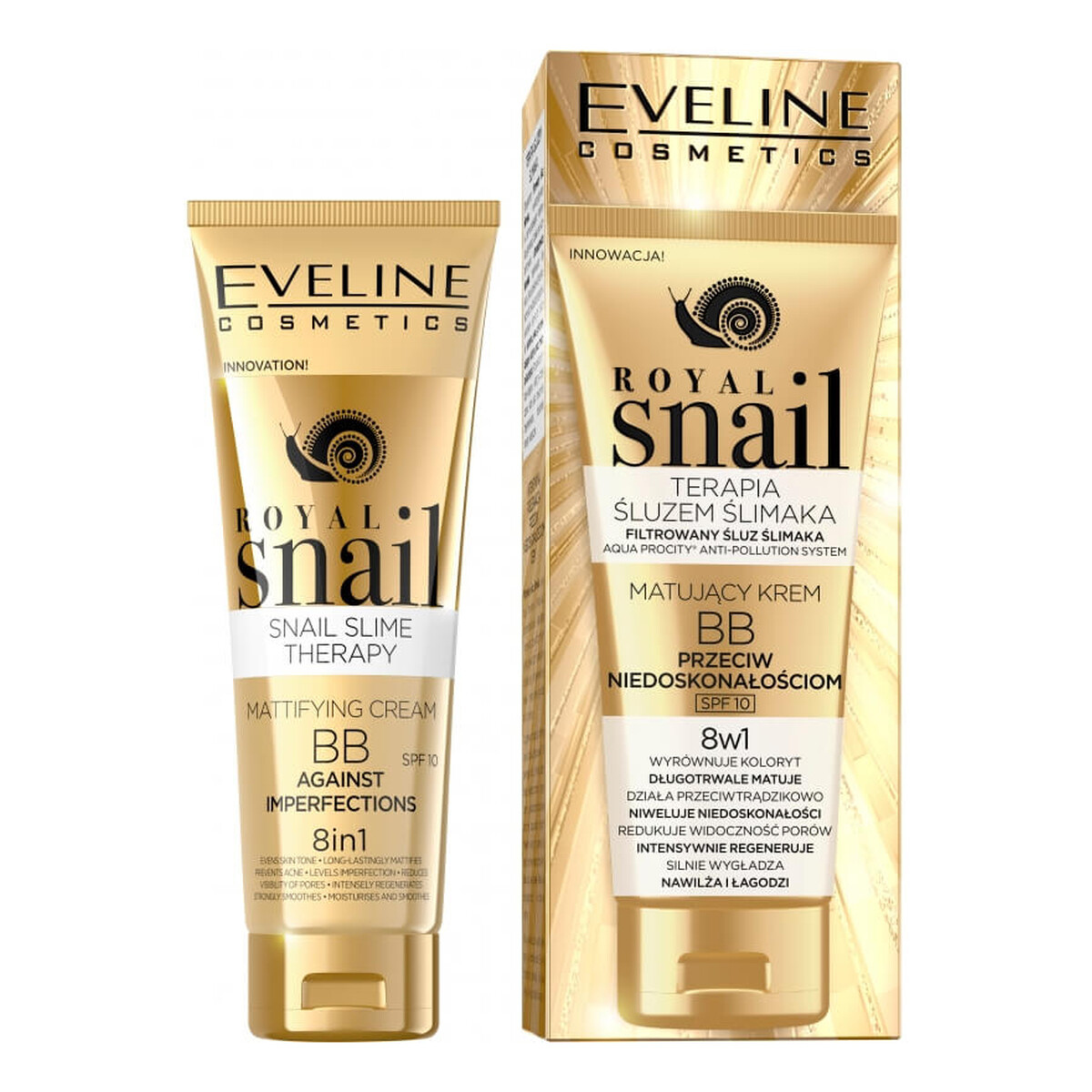 Eveline Royal Snail matujący krem BB przeciw niedoskonałościom SPF10 50ml
