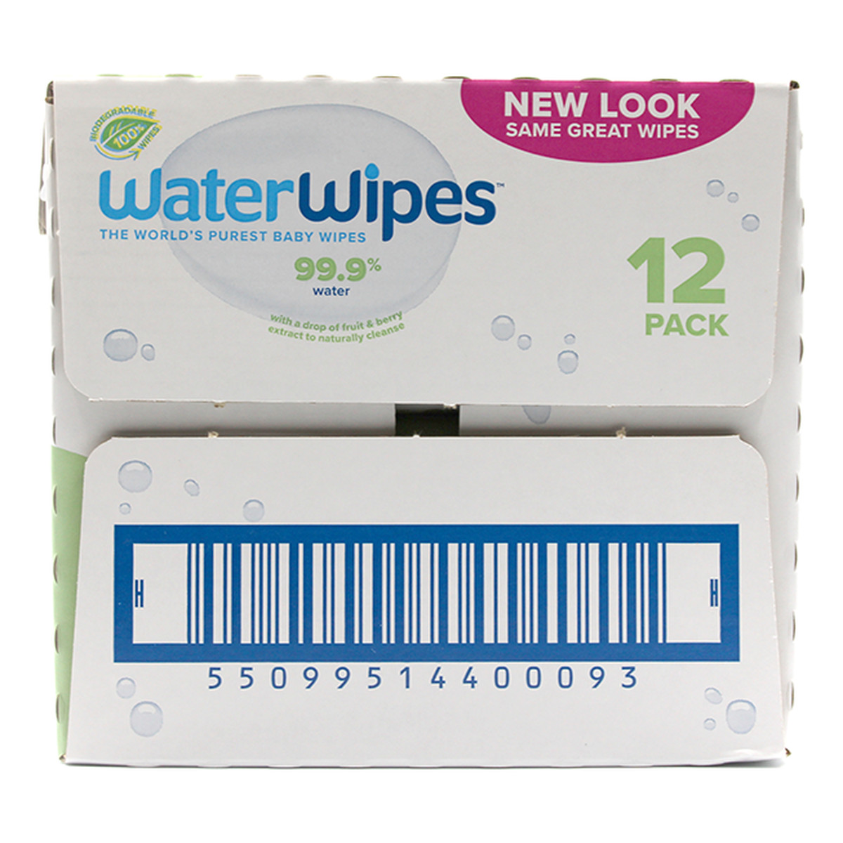 WaterWipes Chusteczki nawilżane dla dzieci Soapberr 99,9%wody i kropla ekstraktu owocowego+wyciągu z orzechów 60szt x12 (720szt)