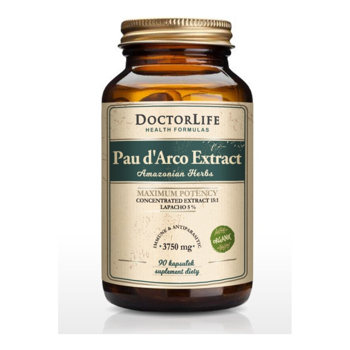 Doctor Life Pau Darco Extract Ekstrakt Z Kory Wewnętrznej 3750mg suplement diety 90 kapsułek 3750mg