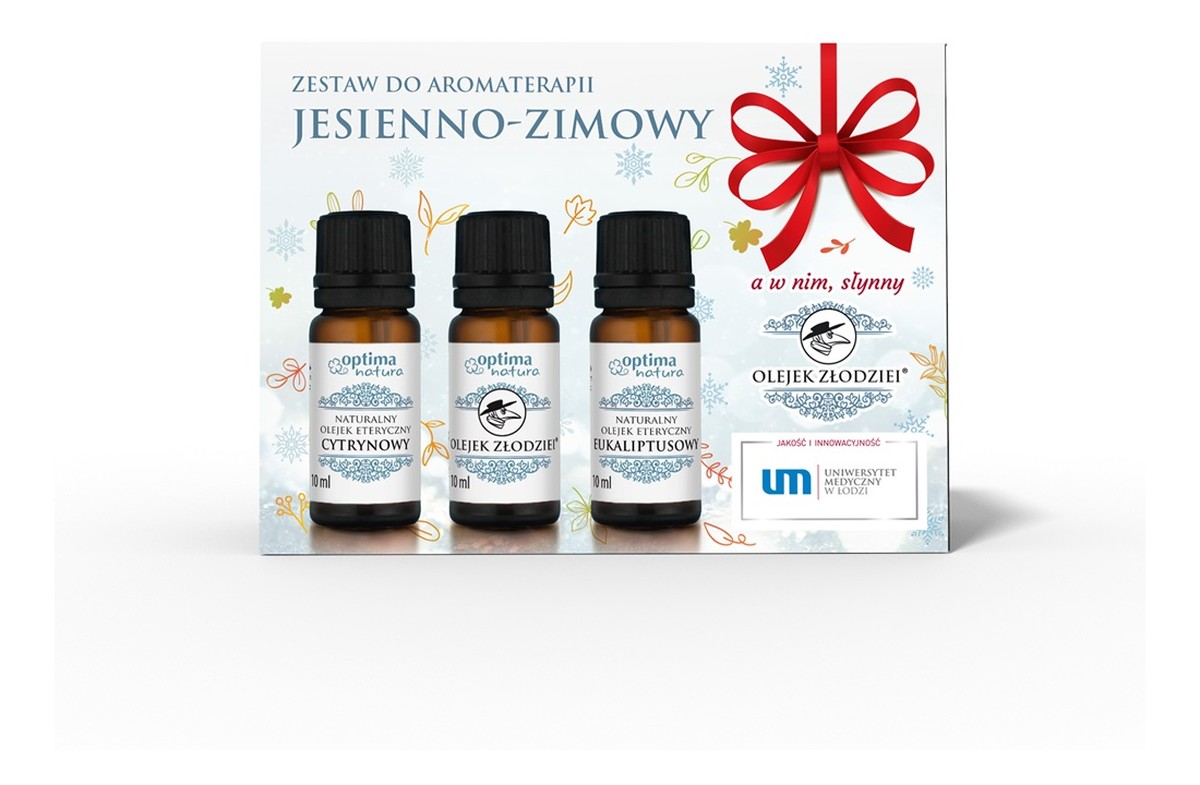 Jesienno-Zimowy zestaw olejków eterycznych do aromaterapii Cytrynowy + Złodziei + Eukaliptusowy 3x10ml
