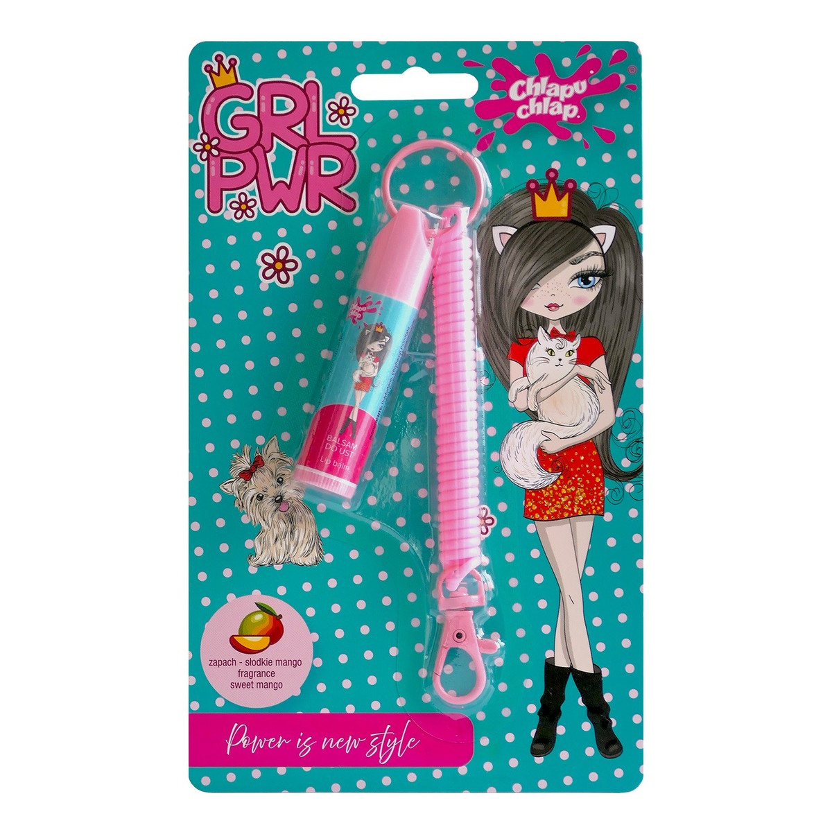 Chlapu Chlap Girl Power Balsam do ust z brelokiem słodkie mango 3.2g