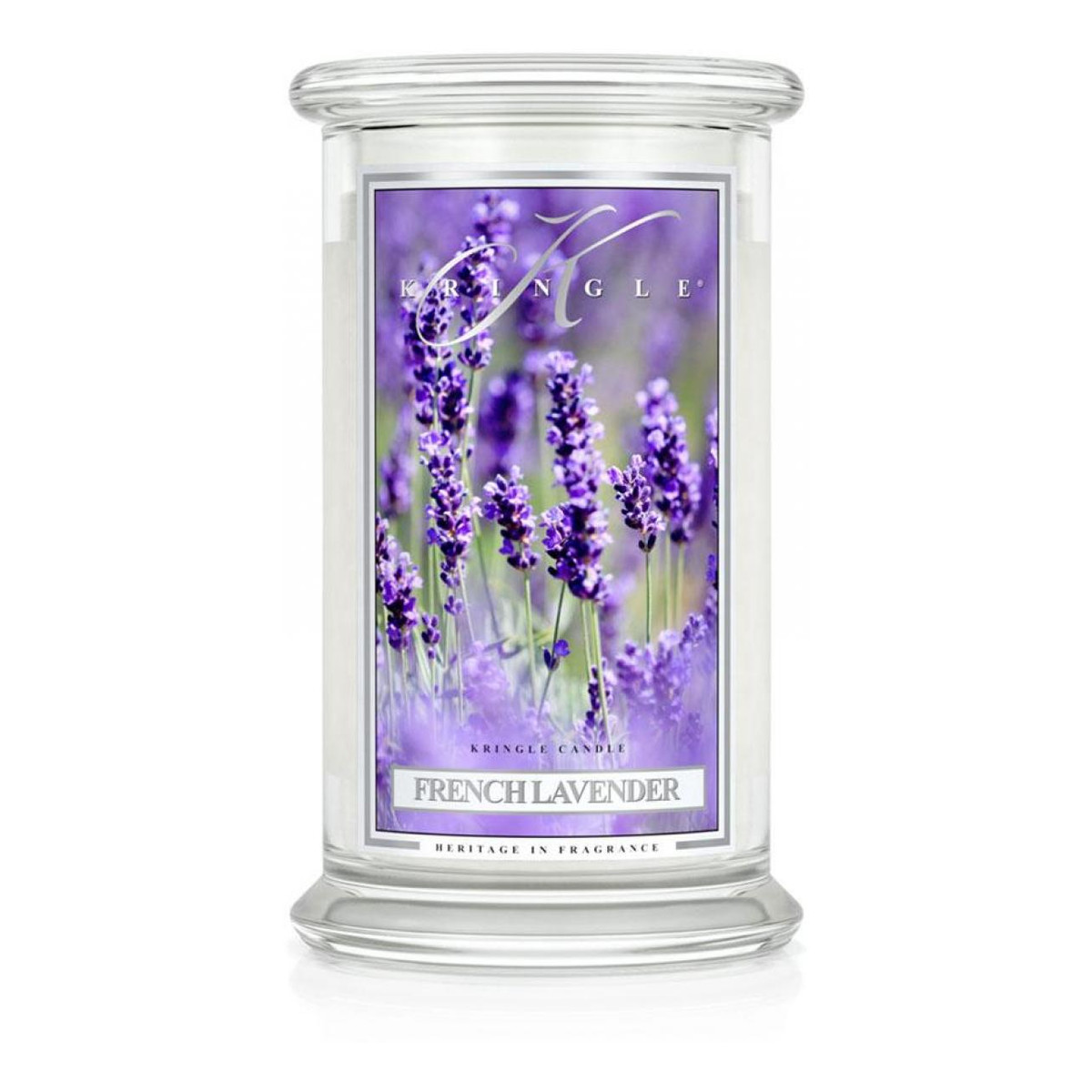 Kringle Candle Duża świeca zapachowa z dwoma knotami french lavender 623g