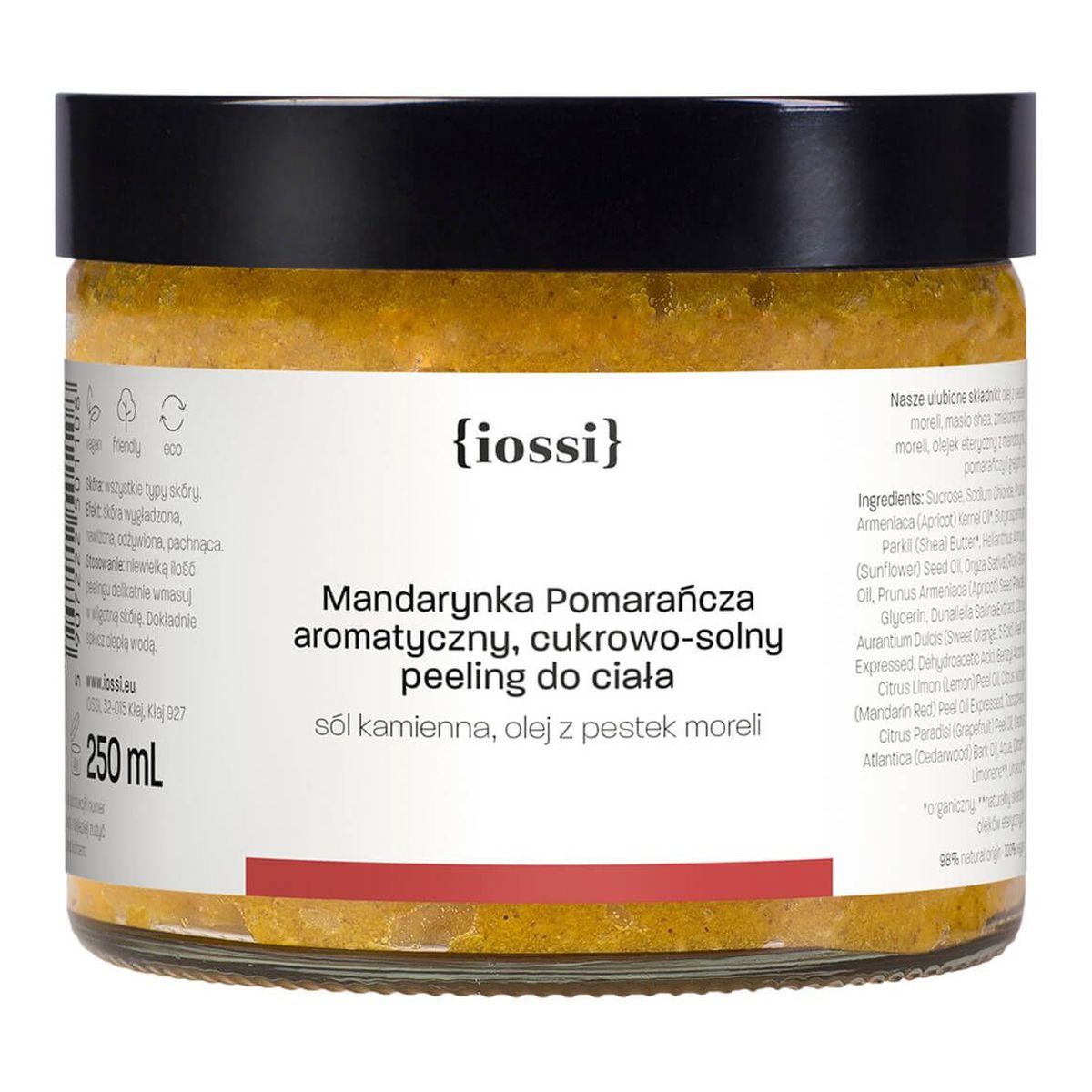 Iossi Mandarynka & Pomarańcza cukrowy Peeling do ciała z olejem z pestek moreli 250ml