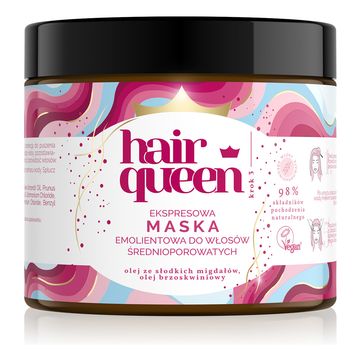 Hair Queen Ekspresowa maska emolientowa do włosów średnioporowatych
