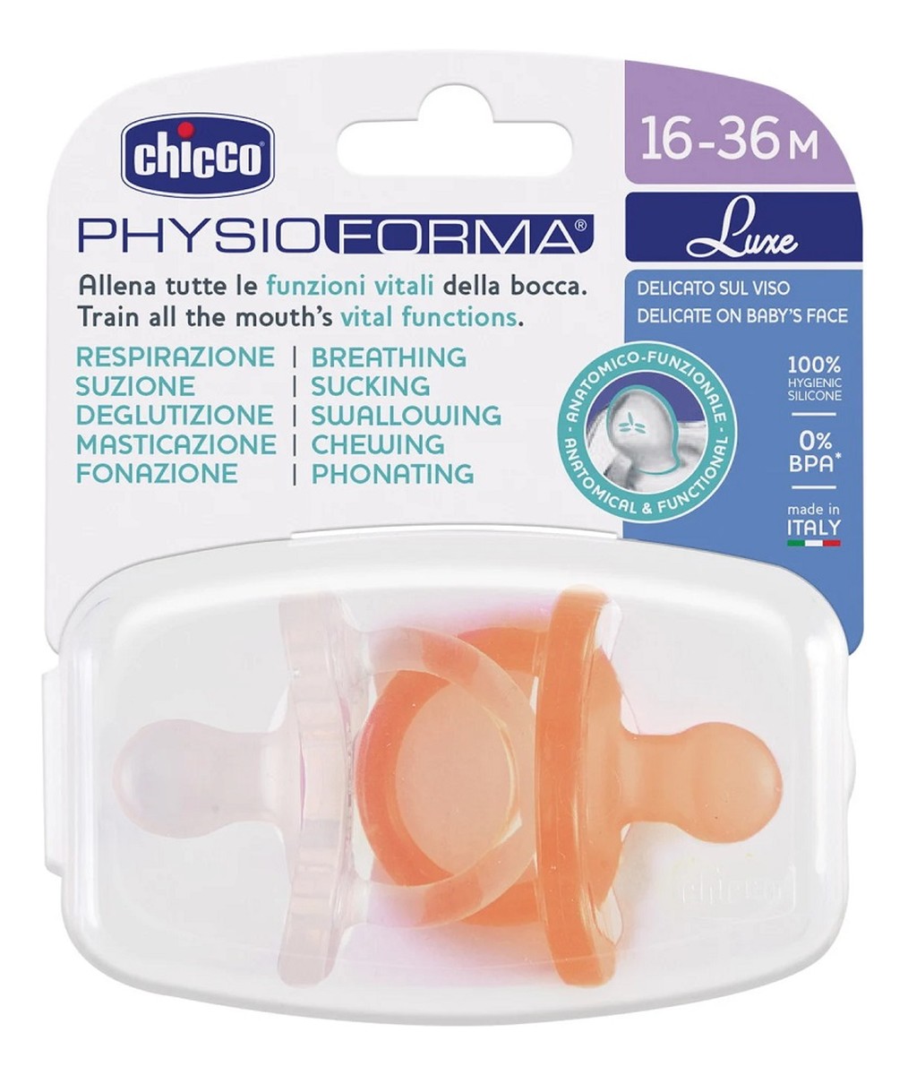 Physioforma luxe smoczek silikonowy uspokajający 16-36m pomarańczowy 2szt.