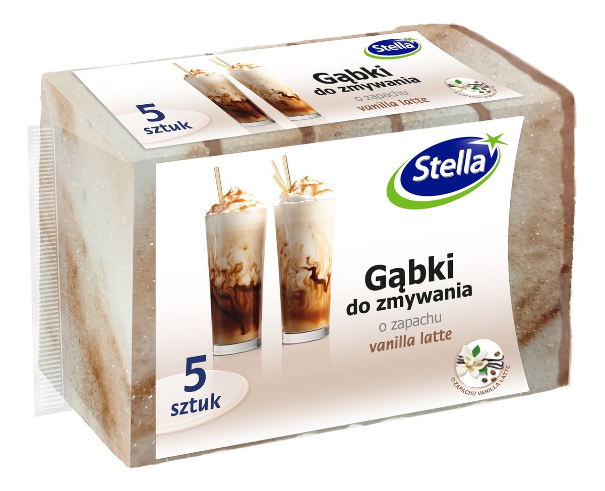 Gąbki do zmywania o zapachu vanilla latte 5 sztuk