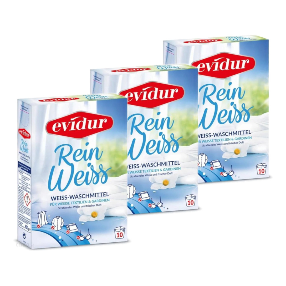 Evidur Rein Weiss Proszek do prania Bieli i firanek 3x600g